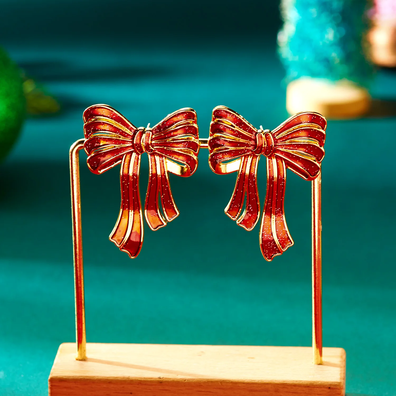 Frohe Weihnachten Perlenblumen-Stern-Glocken-Ohrringe mit Langen Quasten für Damen, Glänzende Kristall-Zirkon-Schneeflocken-Ohrringe Schmuck – Detail 6