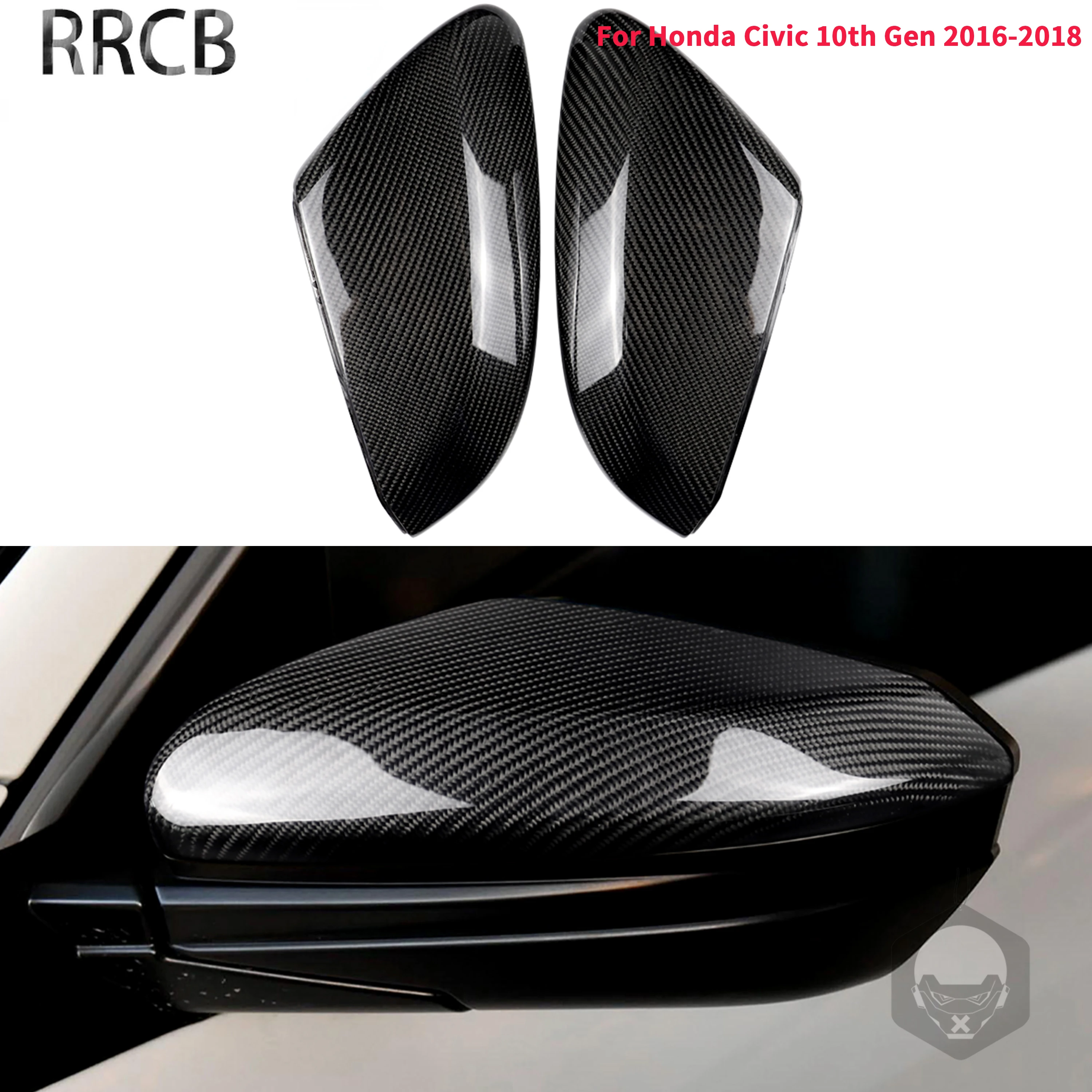 

Rearview Mirror Replacement Kit For Honda Civic 10th Gen 2016 2017 2018 Carbon Fiber Civic Mirror Protection Cap