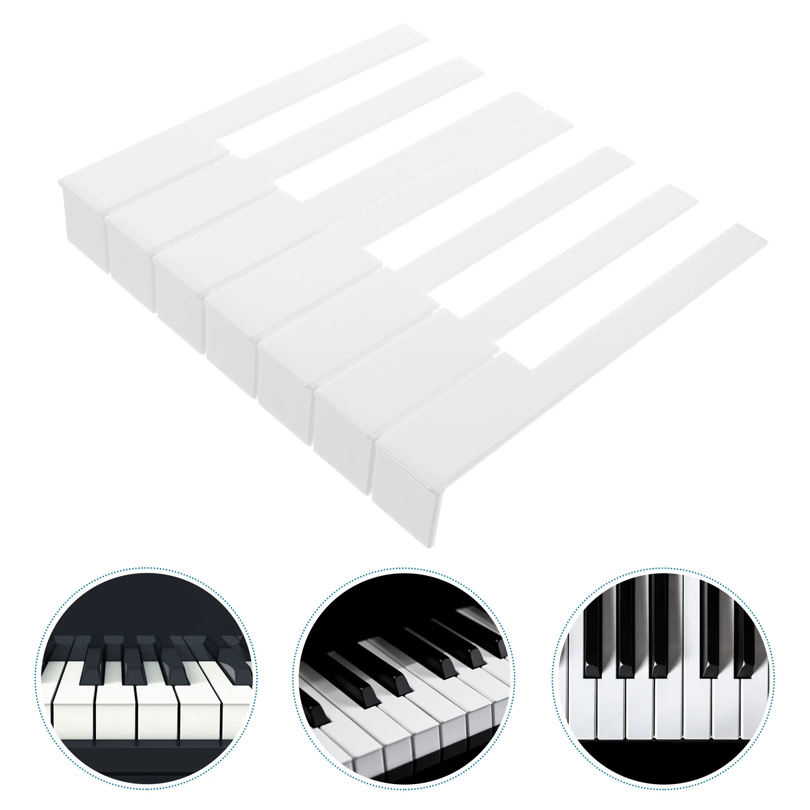 

52 Pcs Piano White Key Skin Musical Keyboard Keyboards Upright Keytops Repairing Tools Supplies