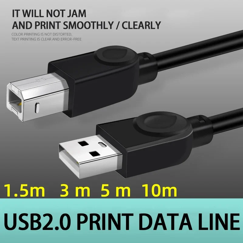 Usb Cable For Printer High Speed A To B Male To Male Usb Printer Cable Data Sync For 3D Label Printer 0.5/1/1.5/3/5/10M