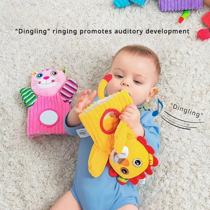 Weiche Fingerpuppen Tier Beruhigende Handpuppe Spielzeug Neugeborene Baby Rassel Interaktives Spielzeug Bildung Klingeln Puppe für 0-1 Jahre