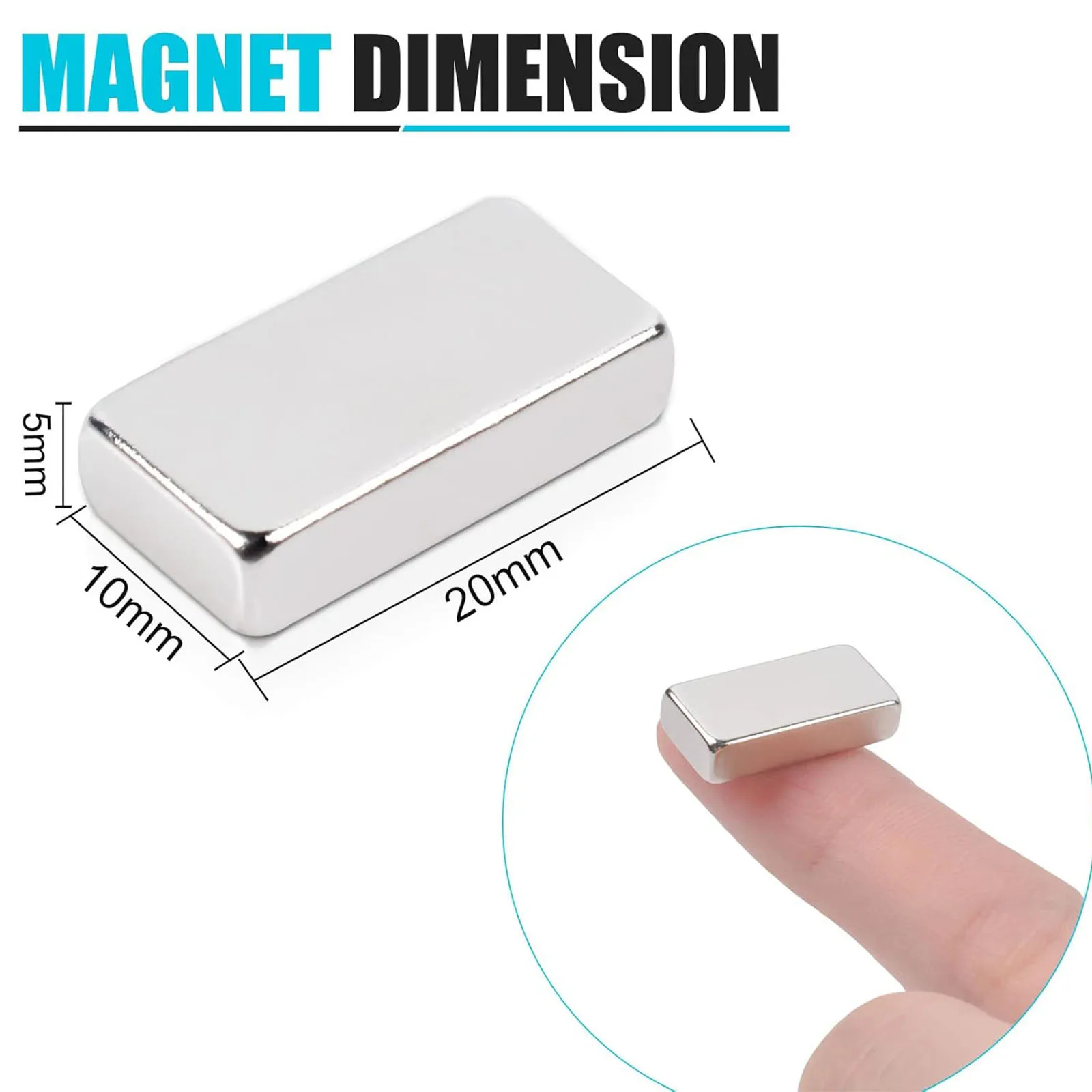 50/100Pcs 10x5x2mm Small Bar Magnets, Rare Earth Magnets for Crafts, Whiteboard, Fridge, Science, Office and DIY
