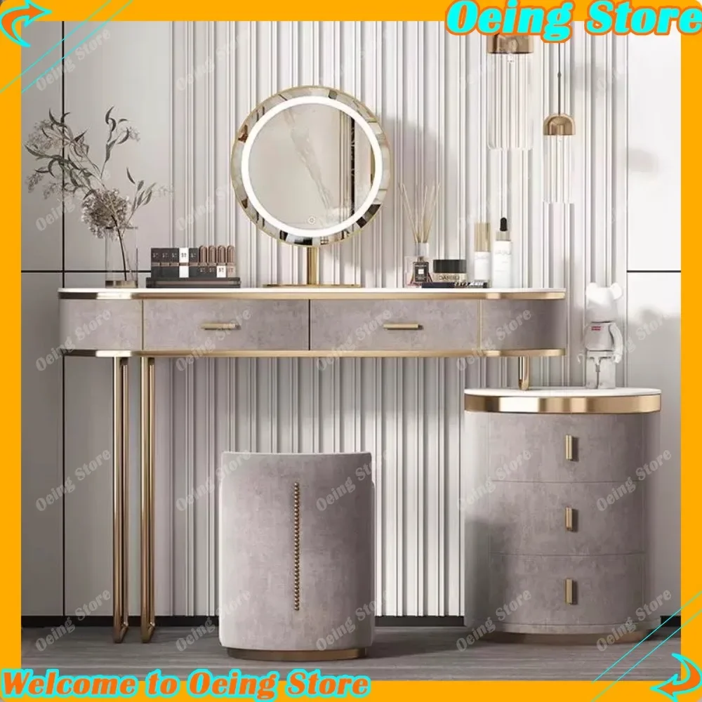 

Nordic Light Dressing Table European Storage Luxury Modern Dressing Table Mirror Classic Tavolo Da Trucco Home Furniture