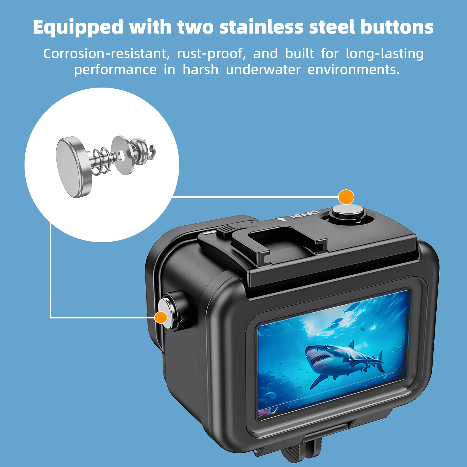 Seafrogs 60m Aluminum Alloy Waterproof Case Diving Housing+Floating Arm Sets for Insta 360 ACE 2/360 ACE