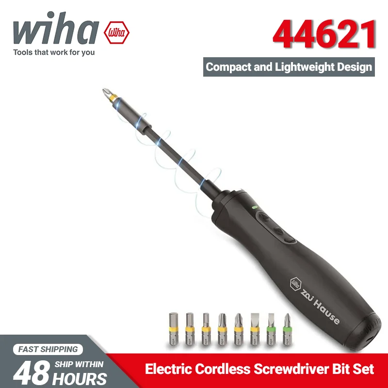 

Wiha Zai Hause 44621 11 Piece Electric Cordless Screwdriver Bit Set Ergonomic Handle Delicate and Sensitive