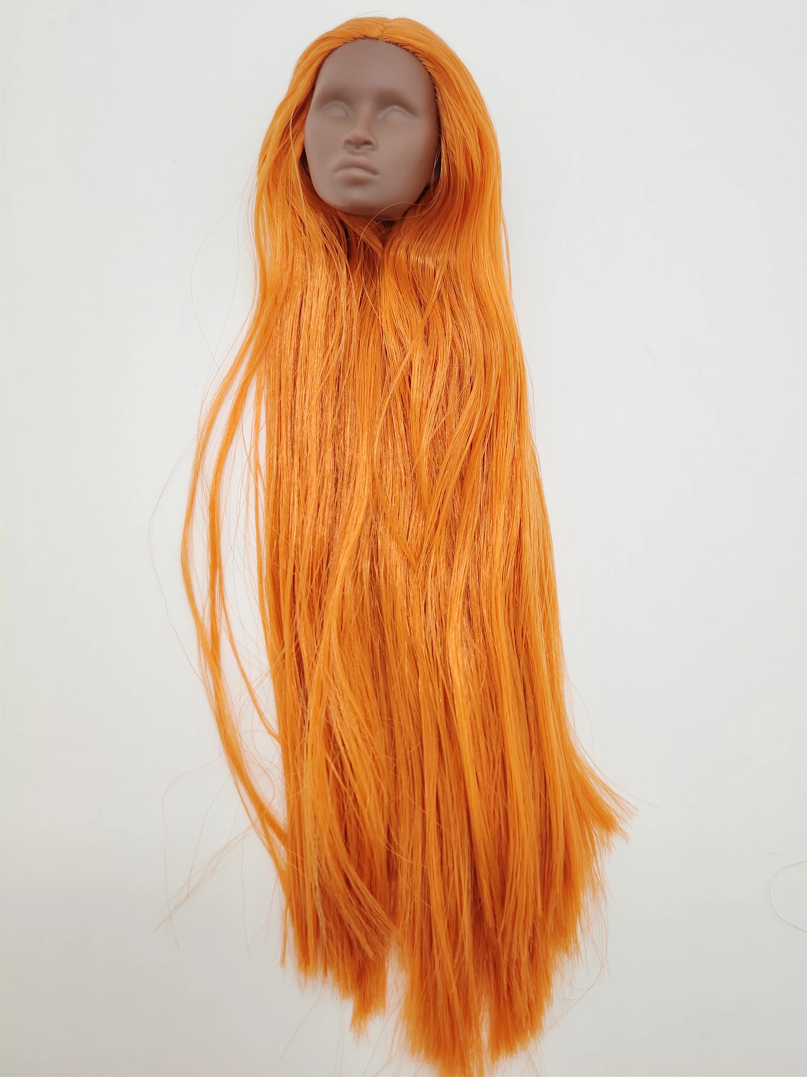 أزياء الملوك Nu.face Adele Makeda Dark A Skin Blank Face Orange Hair Reroot سلامة رأس الدمية