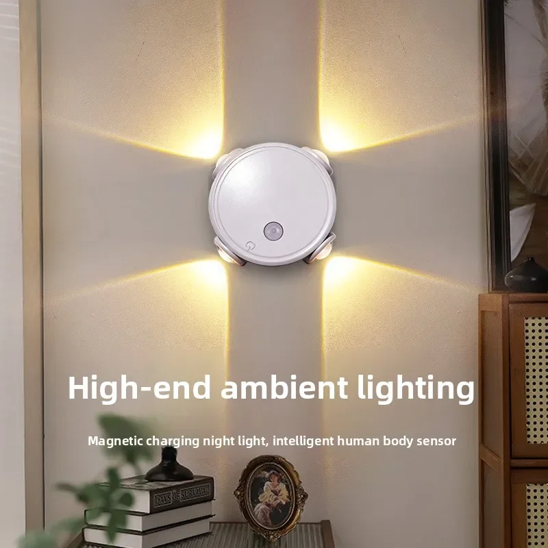 ضوء ليلي مغناطيسي لاسلكي لحركة باب غرفة النوم، عصا لاسلكية على الحائط، لا حاجة إلى أسلاك، سهلة التركيب #2