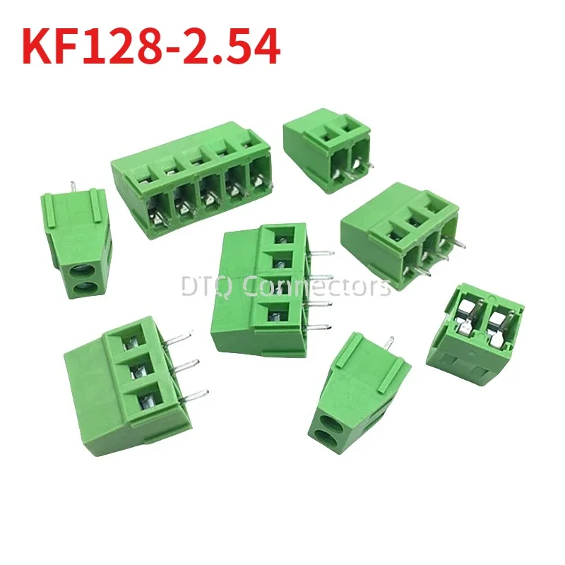 10pcs KF128 2.54mm PCB Mini Screw Terminal Blocks KF128-2.54 2P 3P 4P 5P 6P 7P 8P 9P 10P 12P 16P  Connector for Wires Terminal