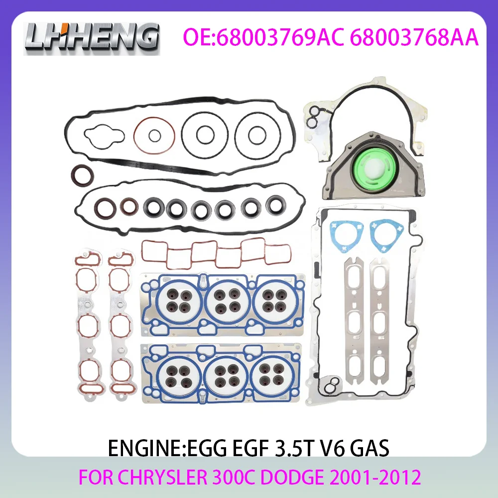 EGG Engine gasket kit For CHRYSLER 300C CIRRUS SEBRING DODGE AVENGER CHALLENGER 3.5L 3.5 L T V6 GAS 01-12 EGF EGJ 68003769AC