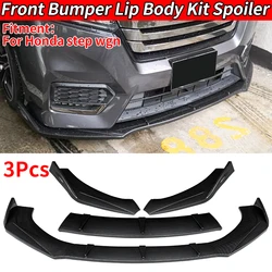 For Honda Step Wgn Car Gloss Black Front Bumper Splitter Lip Chin Spoiler Body Kit Diffuser Protector Guard Exterior Tuning RK5
