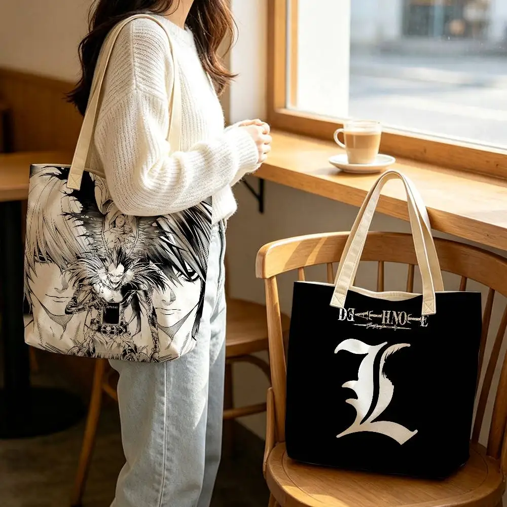 Hot Anime Death Note Lightweight Foldable Tote Bag Strap, Reusable Shopping Bag, Perfect Gift for Daily