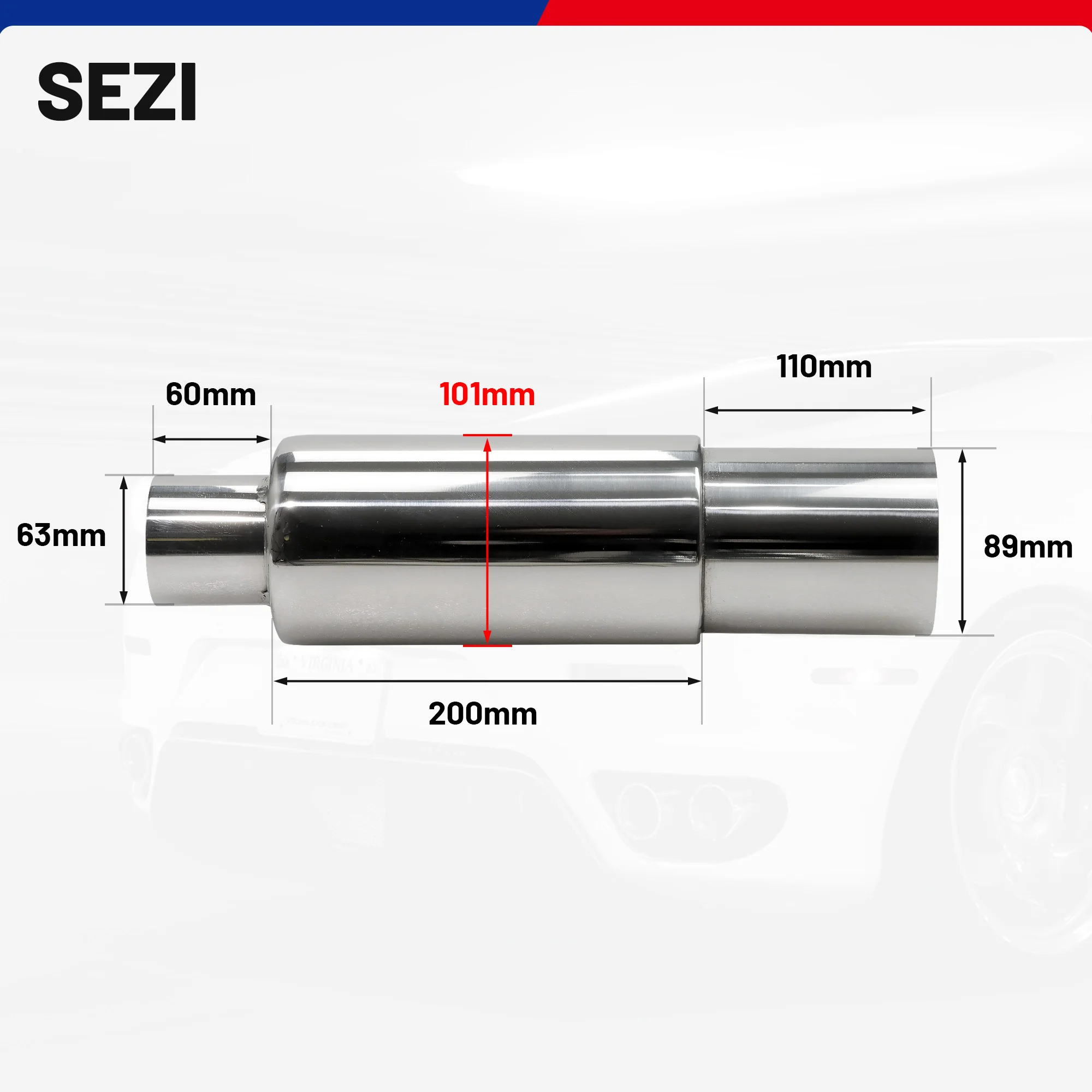 Factory Wholesale Car Universal Stainless Steel Silencer Resonator Exhaust Pipe Muffler