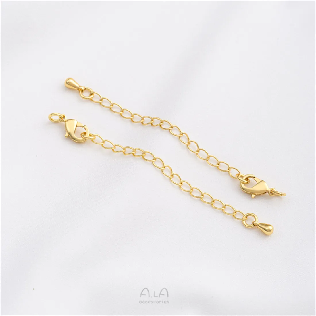 สายโซ่ทองแท้18K ประดับสร้อยคอ DIY สร้อยข้อมือลายดอกพีชหัวใจแบบหยดน้ำ B788