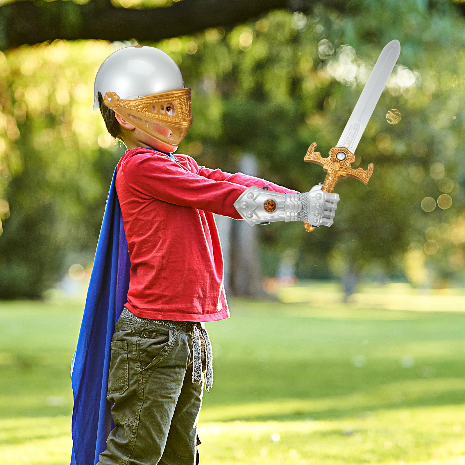 1 مجموعة 1 مجموعة الاطفال فارس طقم ملابس مع السيف للبنين تأثيري هالوين حفلة لعب الأدوار متسابق ملابس الأطفال درع مجموعة #1
