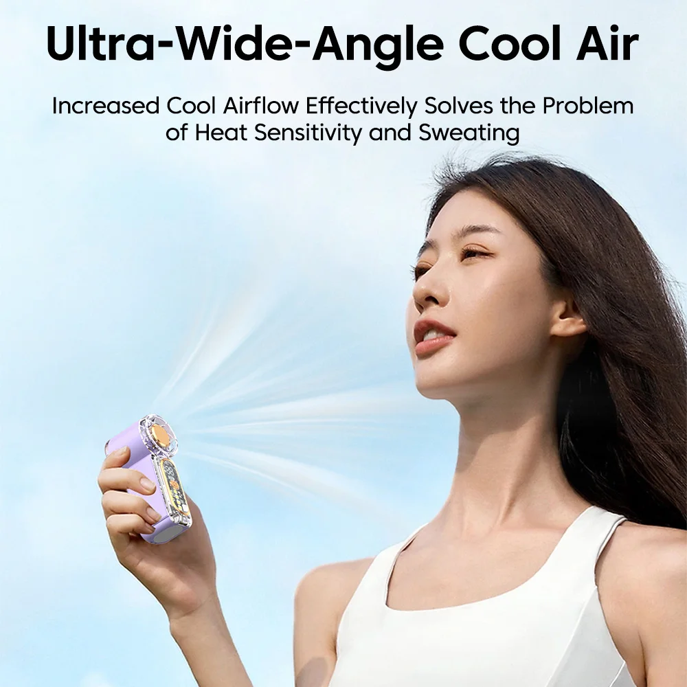 Mini Fan 22000RPM High Speed LED Digital Display USB Rechargeable Outdoor Travel Hand Cooling Fan