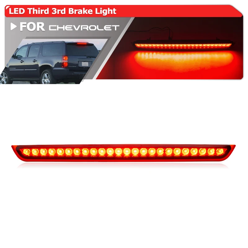 

L​ED Third 3rd Brake Light Replacement For 2007-2014 Chevrolet Gen3 Tahoe Suburban/GMC Yukon Rear Center High Mount Brake Lamp