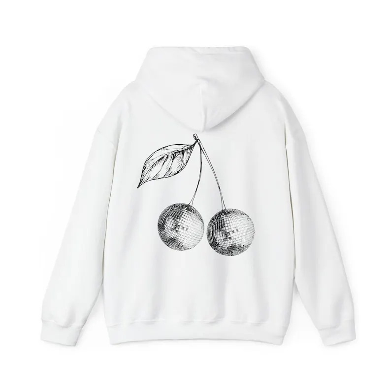 هوديي كرة ديسكو الكرز العصرية Coquette Mirrorball الحراري لطيف كبير الحجم باللون الكحلي بأكمام طويلة ملابس الشارع الشهير لهدايا لها #6