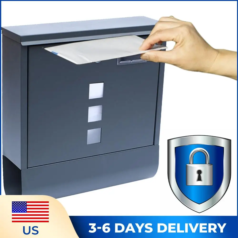

Настенный почтовый ящик с надежным ключевым замком, запираемый почтовый ящик большой вместимости, прочный почтовый ящик для декора стен