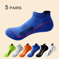 5 Pairs High Quality Men's Summer Ankle Socks Sweat Absorbing Deodor Men's Casual Running Sports Thin Short Socks For Man 39-44