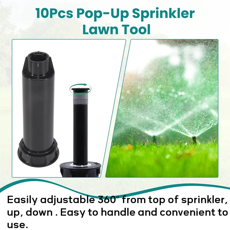 10Pcs -Up Sprinkler Lawn Tool -Head for Garden Supplies 360 Degree Irrigation Equipment Gear Sprinkler-A79M view 6