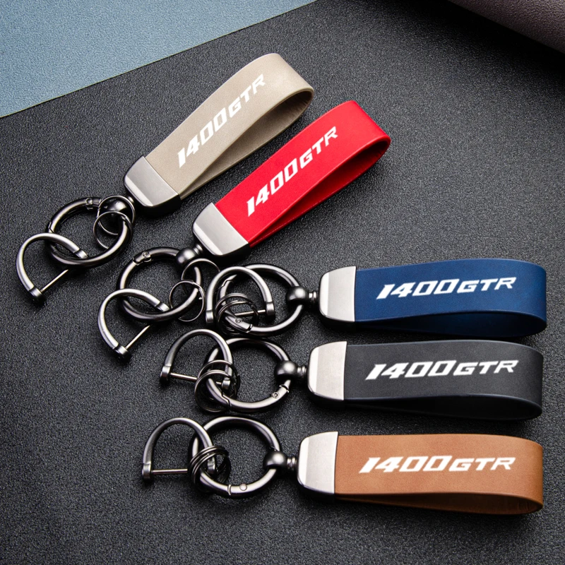 For Kawasaki GTR1400 1400GTR GTR 1400 ZZR1400 Fantastic Skin feel leather metal keychain