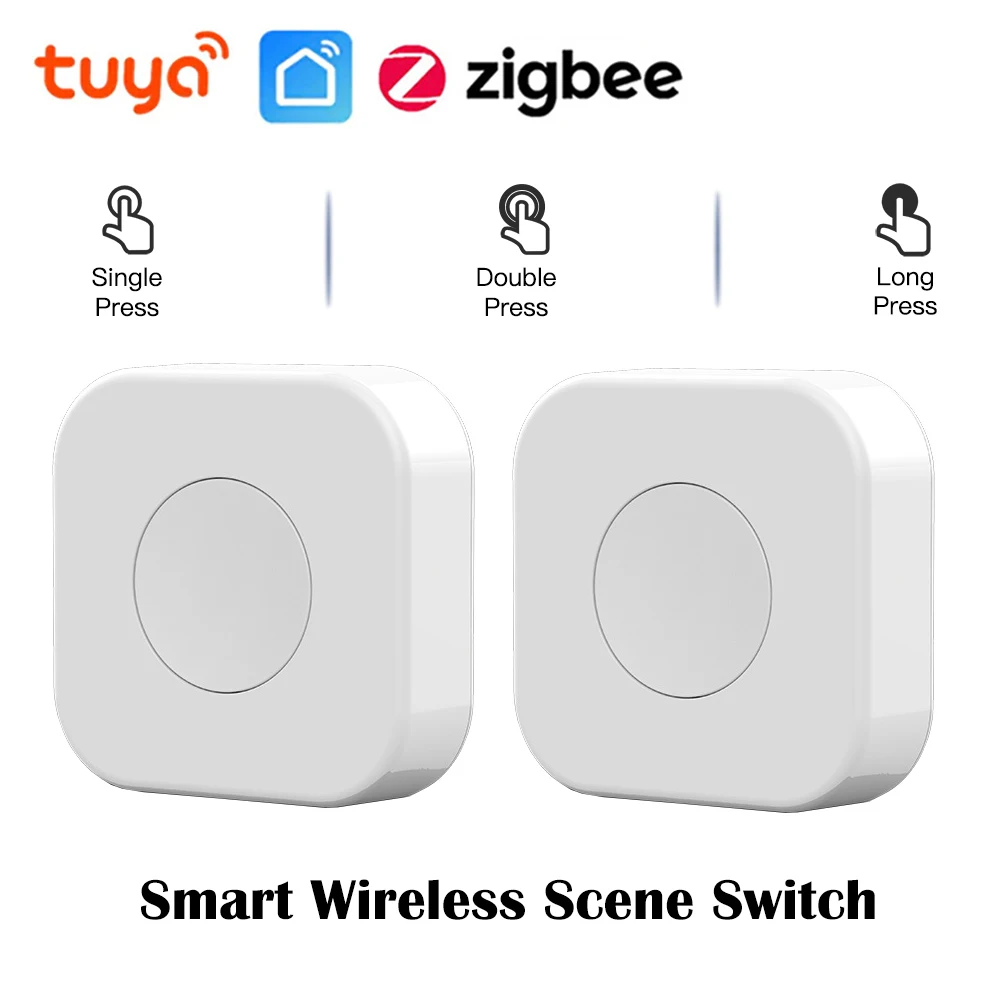 Tuya ZigBee Smart Scene Switch One Key Control Button Smart Home Automation Scenario Works With Smart Life App ZigBee Gateway