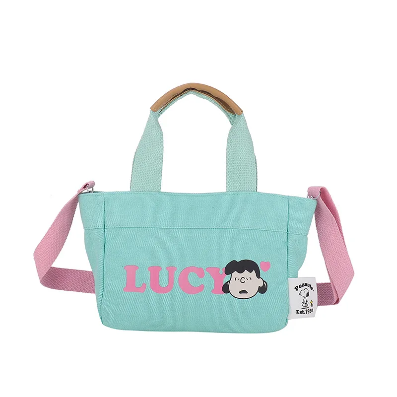 MINISO Snoopy Bag Cartoon Print Large Capacity Canvas Bag Women\'s Single Shoulder Bag Crossbody Handbag