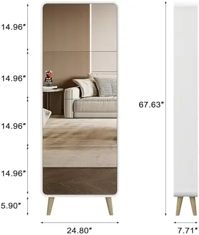 Mirror Shoe Cabinet with 4 Flip Drawers, Wooden Narrow Shoe Storage Cabinet, White Hidden Shoe Organizer Cabinet for