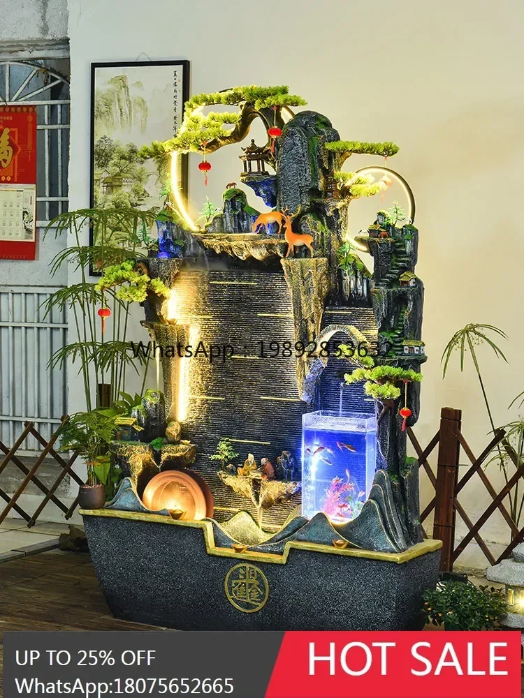 B1 Fengsheng water generation and running water ornament floor-to-ceiling fish tank circulation fountain