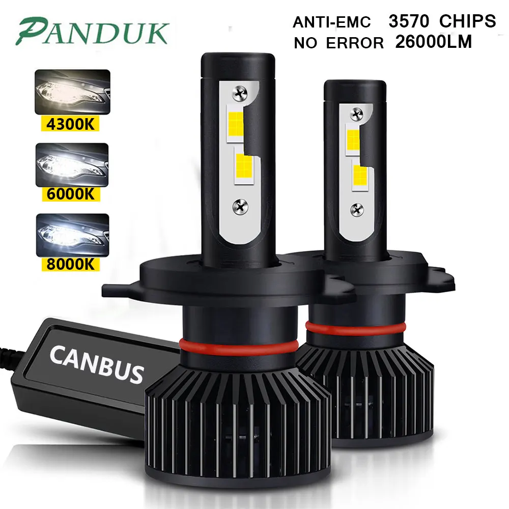 

PANDUK H7 Led 26000LM 110W Canbus Headlight H1 H4 H8 H11 9005 9006 Hb3 9004 H13 9012 Led Bulb Turbo Lamp For Car 12V 6000K 8000K