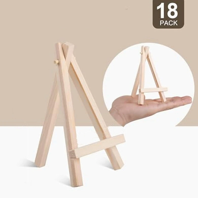 18Pcs Mini Wood Display Easel,Small Wooden Easel For Small Canvas Holder,Kids Crafts,Signs,Photos,Gift,DIY Crafts