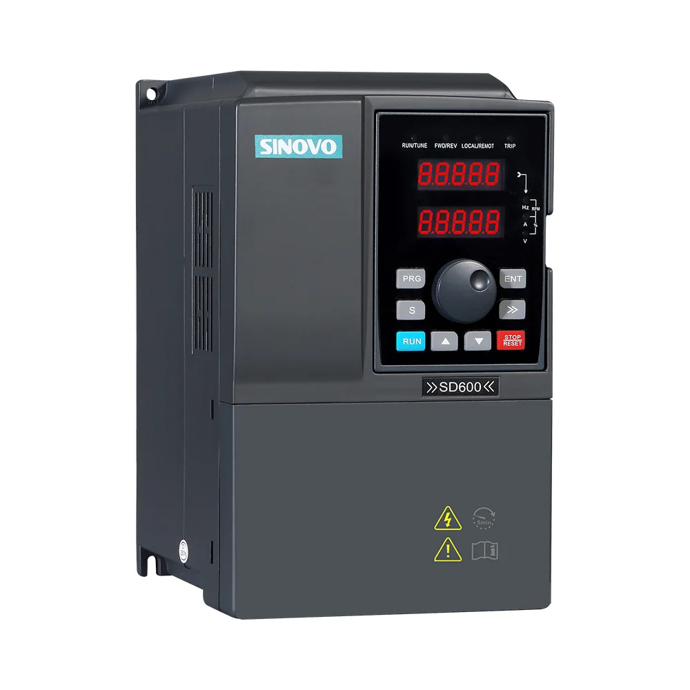 Variable Frequency Inverter China SINOVO 2.2KW 3 Phase 380V SD600-4T-2.2G Black Overload High Efficiency CE / ISO9001 VF Control