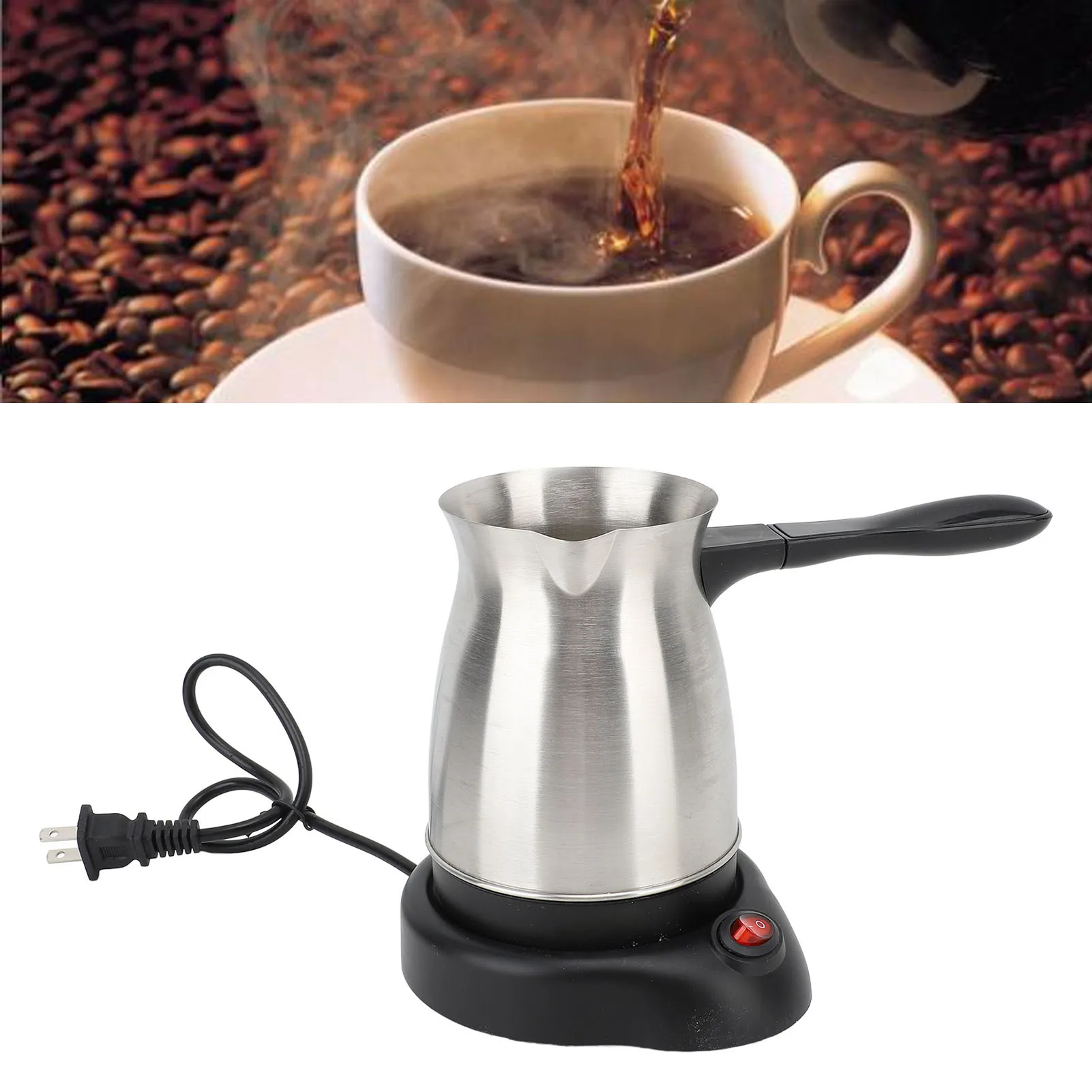 ステンレス鋼電気コーヒーメーカー,110v,600ml