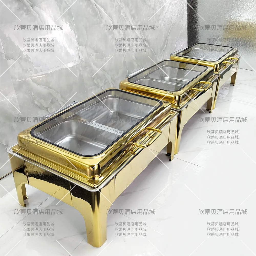 Golden Stainless Steel Electric Heating Buffy Furnace Alcohol Furnace Hotel Insulation Pots Constant Temperature Insulation for