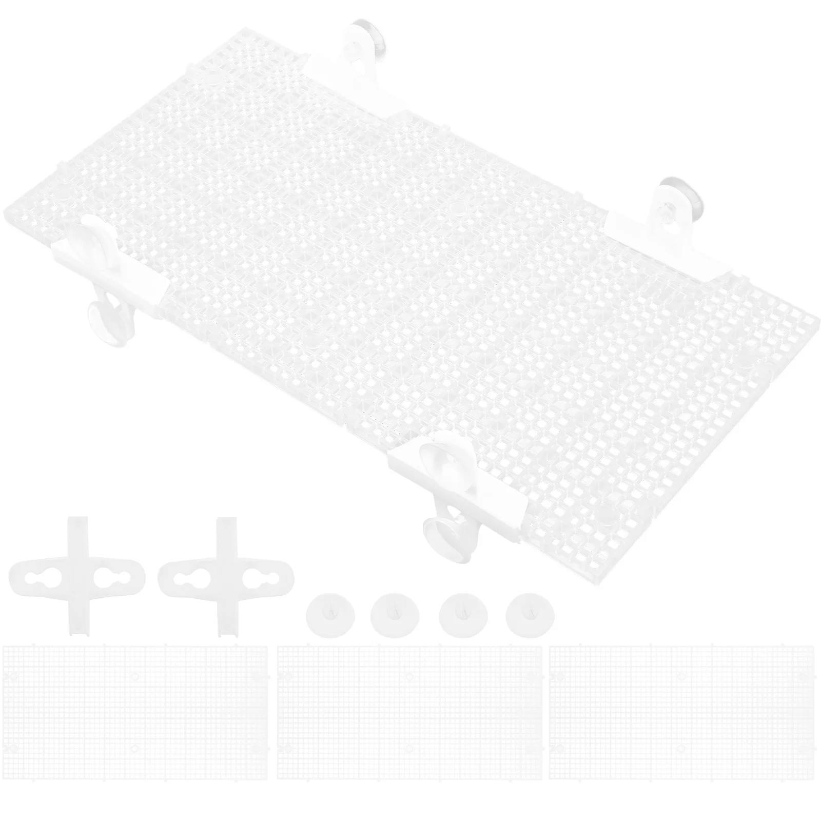 

4pcs Aquarium Divider Tank Grid For Betta Fish Reptiles Baby Fish Separator Plastic Bottom Panel Suction Cup Included