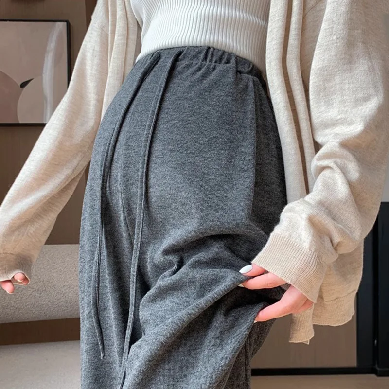 Pantalones de Maternidad de Pierna Ancha para Primavera y Otoño, con Cordón Ajustable, Sin Soporte, Casuales, Tipo Arroz Glut...