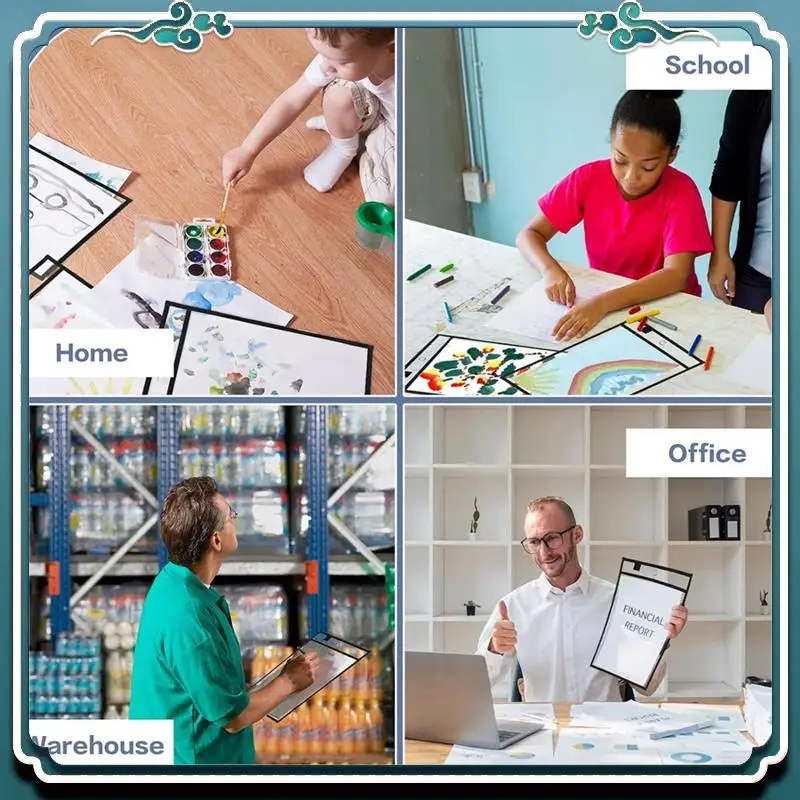 

Простая в использовании упаковка из 80 карманов для сухого стирания, многоразовый держатель рабочего билета для организации офиса