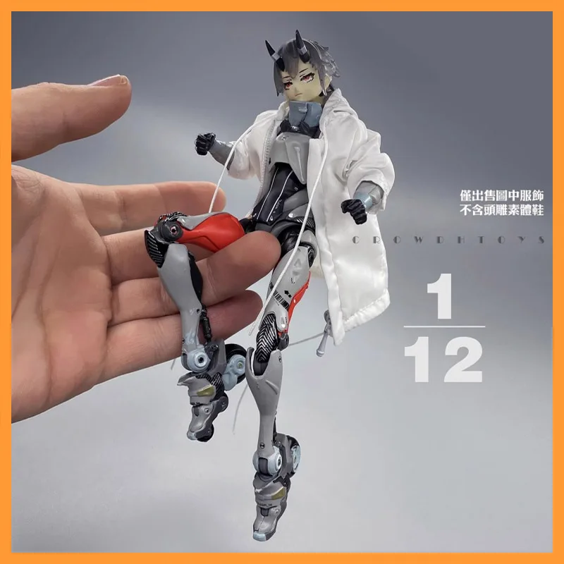 

1/12 Scale White Hooded Zipper Sports Casual Trendy Loose Jacket Fit 6inch Action Figure Model Toys For fans DIY Match Clothes