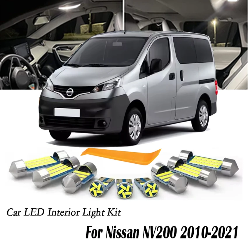9Pcs For Nissan NV200 2010 2011 2012-2017 2018 2019 2020 2021 Car LED Interior Light Bulb Kit Map Dome Trunk License Plate Lamp