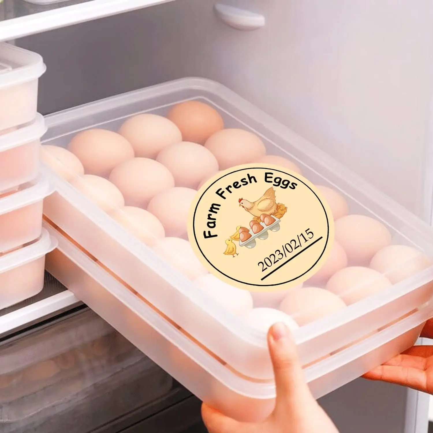 2 inch Farm Fresh Chicken Egg Labels, Chicken Canning Jars Stickers Fresh Eggs Farmer\'s Market Packaging Stickers 500pcs