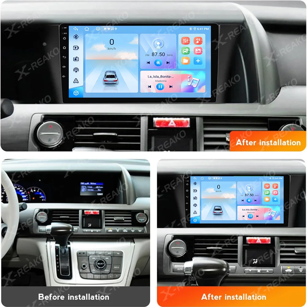 X-REAKO Android 13 Multimedia Stereo For Honda Elysion 2004 -2013 2014 2015 GPS Navigation Head Unit Carplay Auto 4G No 2din DVD