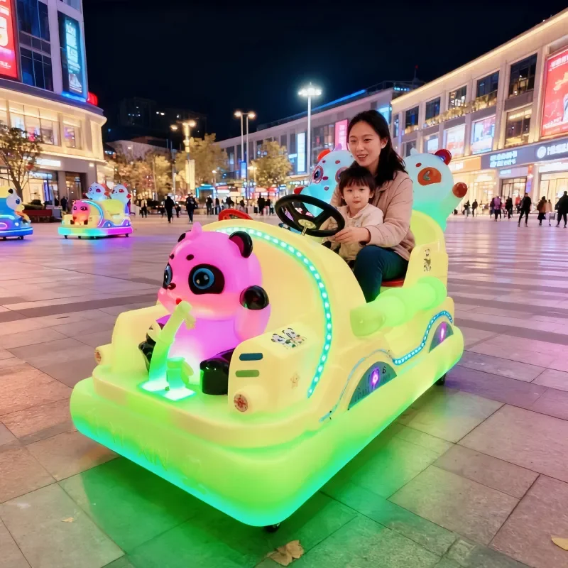 Commercial Battery Powered Bumper Car Square Stall Amusement Ride Parent Child Double Seat Scan Code Timing Control