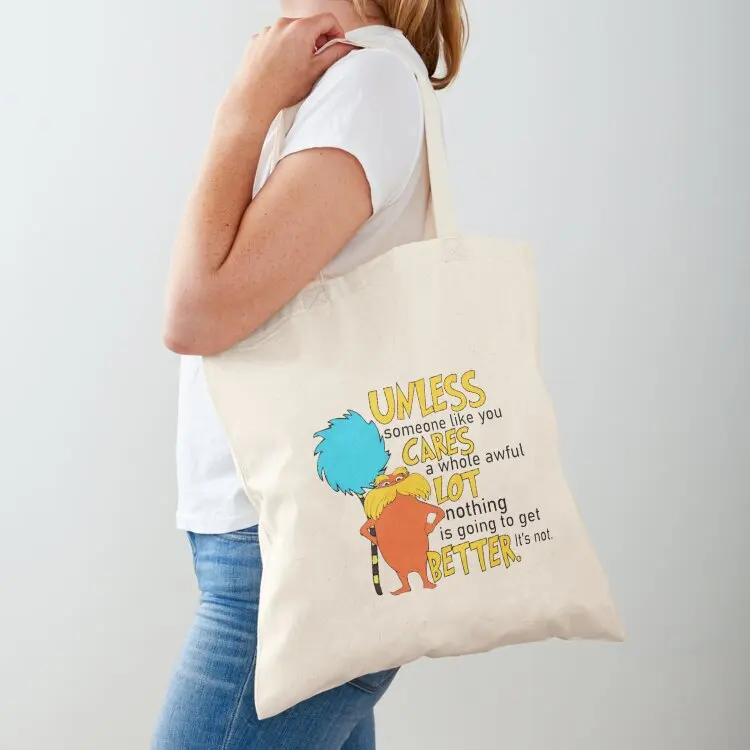 Unless Someone Like You Cares a Whole Awful Lot Tote Bag Handbags women eco bag folding reusable grocery bags