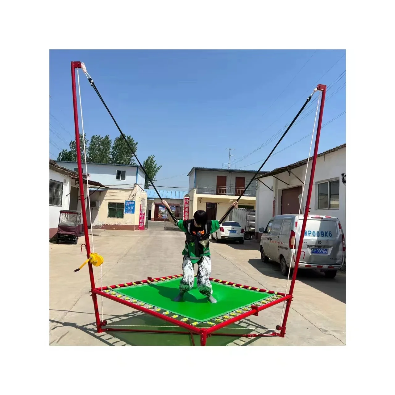 2026 Factory Sell Upgraded Version Bungee Jumping With Rocker And Spring Outdoor Children Equipment Bungee Trampoline For Kids