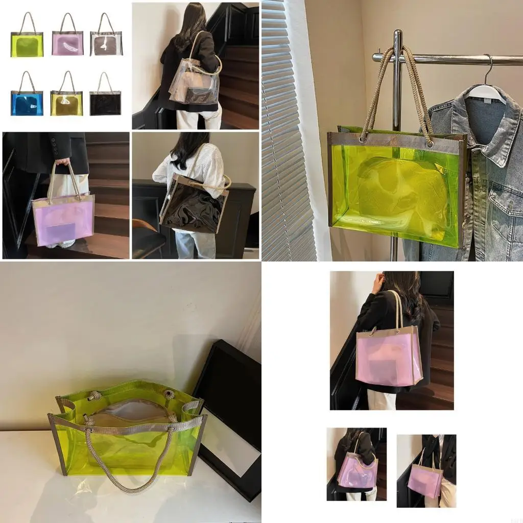 

Modern See Through Shoulder Bag Practical PVC Underarm Bag For Travel Or Travel