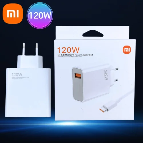 Cargador Xiaomi Original de 120w Turbo, adaptador europeo de carga súper rápida, Cable tipo C para teléfono Mi 13t 12s Redmi Note 14 13 12 Pro Plus
