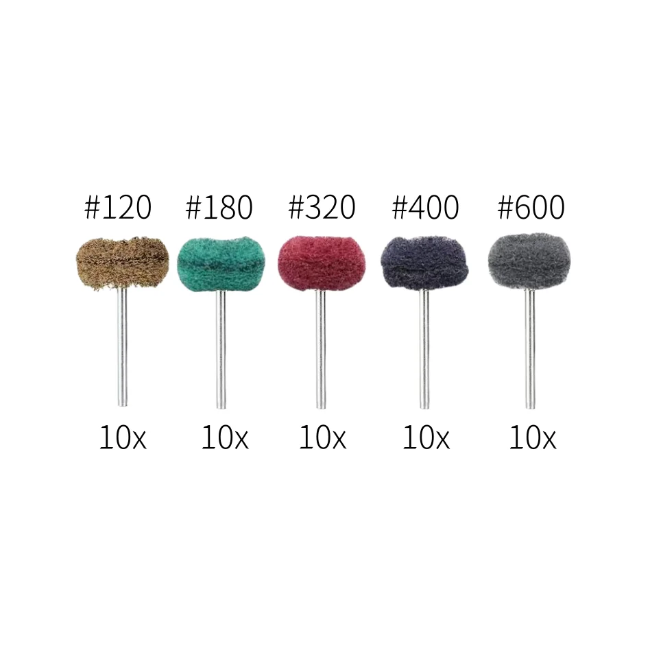 50pcs Assorted 3mm core 25mm Dia Scrubbing Pad Polishing Head Metal Polishing