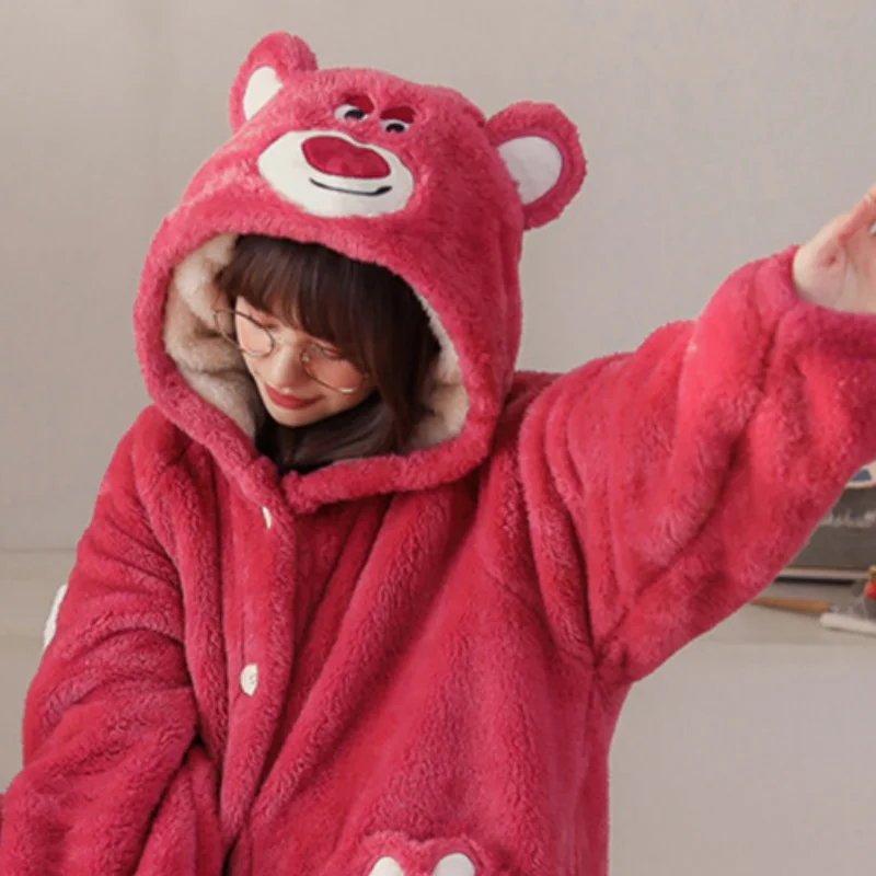 Camisón largo de franela para mujer, ropa de dormir, bata de noche, bata de ocio suelta, bata de baño, pijama esponjoso, ropa de estar por casa