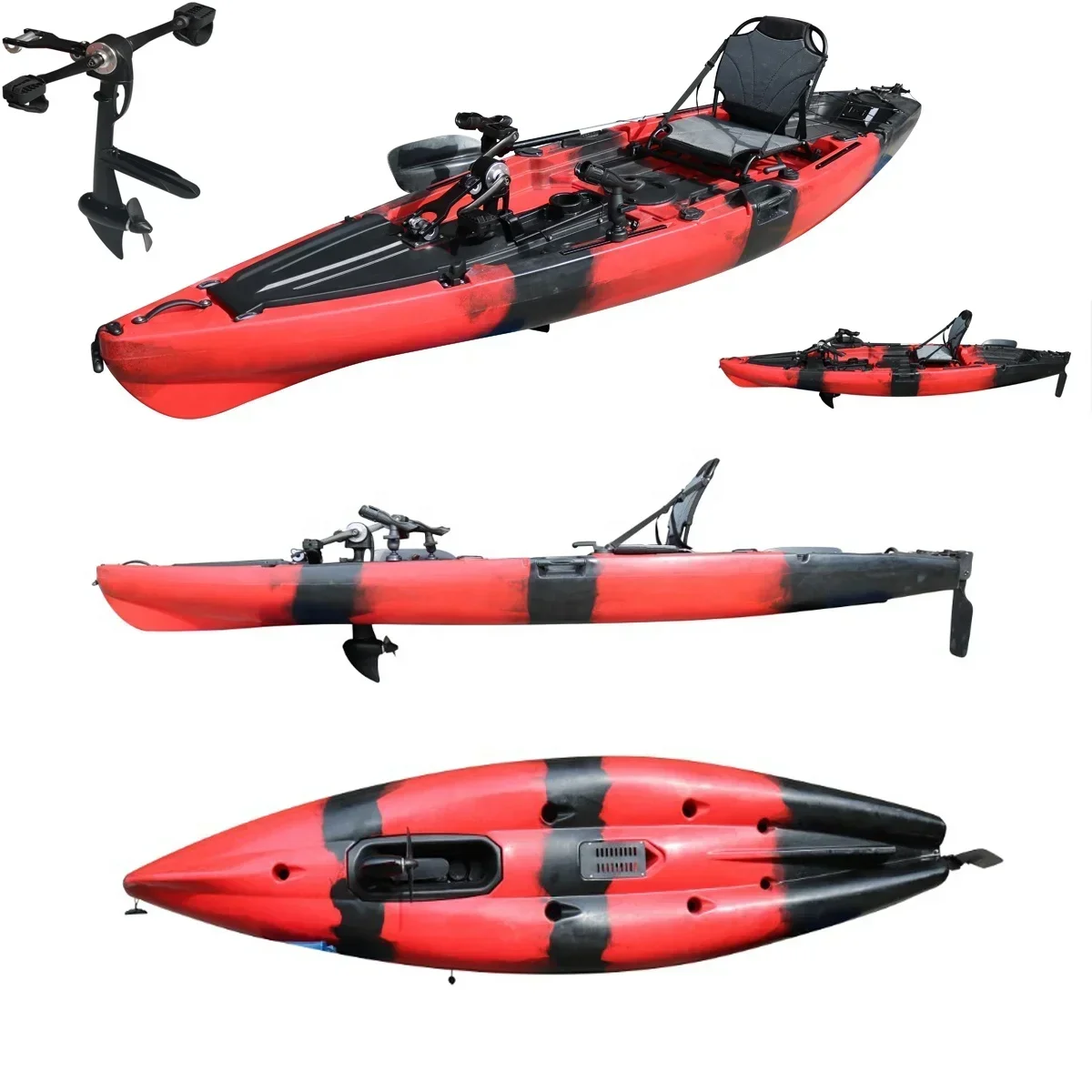 LLDPE Custom Logo Printed 12ft Pedal Kayak Fishing VK Single Person Sit Top Kayak Vicking Newest 3 Years Plastic Canoe Lake