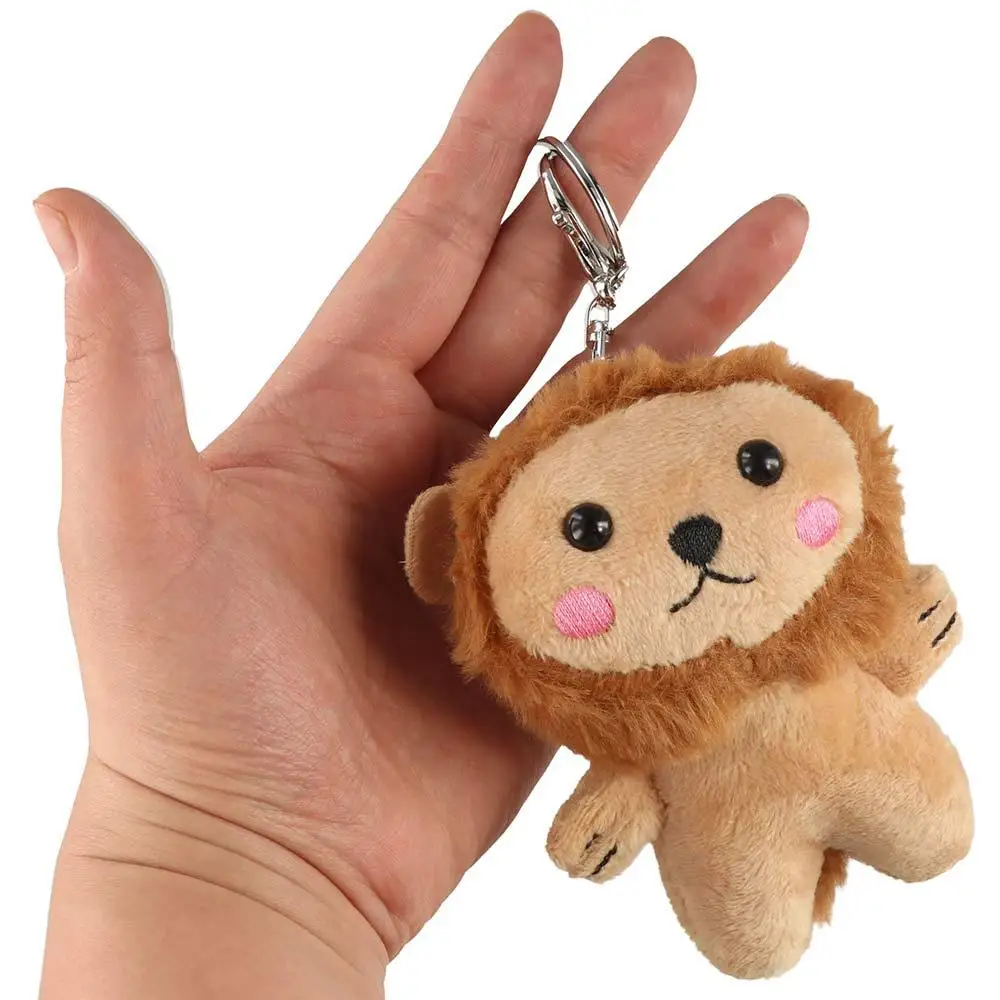 Juguete de dibujos animados Animal muñeca juguete suave juguetes de peluche mochila colgante de felpa León llavero de peluche León muñeco de peluche llavero de León